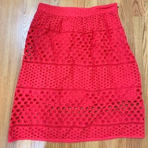 Loft hot pink eyelet skirt size 4